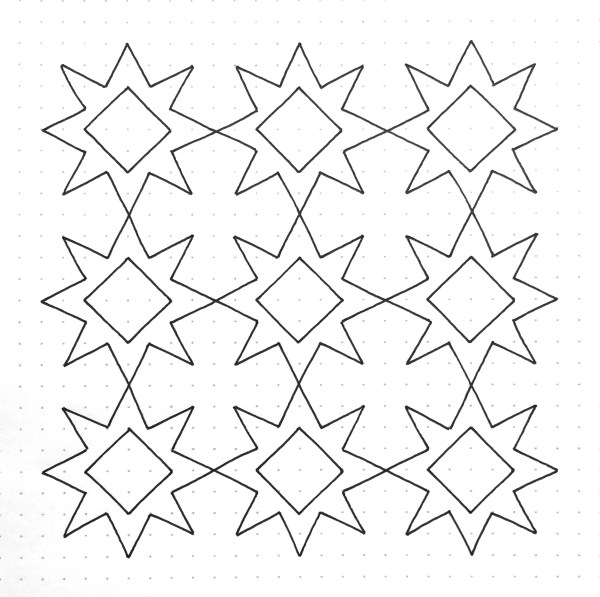 Geometriquilt: Sunday sketch 96-2