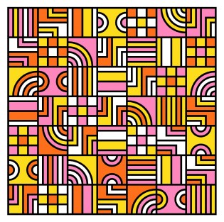 Geometriquilt: Sunday sketch #204-3